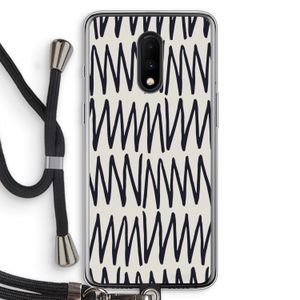 Marrakech Zigzag: OnePlus 7 Transparant Hoesje met koord