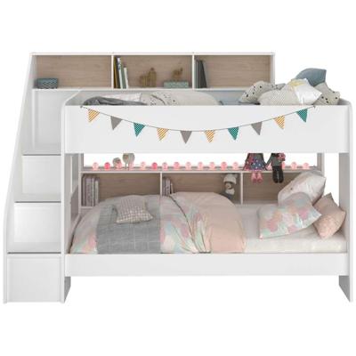 Leen Bakker - Stapelbed Sam - 90x200 Cm - Spaanplaat - Wit - 245x111x171 Cm