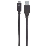 Manhattan USB-kabel USB 3.2 Gen1 (USB 3.0 / USB 3.1 Gen1) USB-A stekker, USB-C stekker 1.00 m Zwart UL gecertificeerd 353373 - thumbnail