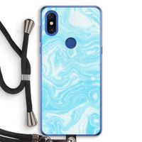 Waterverf blauw: Xiaomi Mi Mix 3 Transparant Hoesje met koord