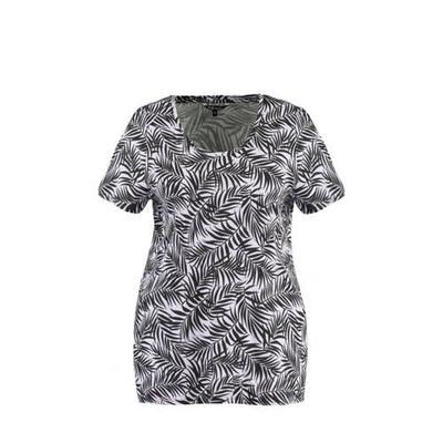 MS Mode T-shirt met bladprint lila/zwart MS Mode T-shirt met bladprint lila/zwart