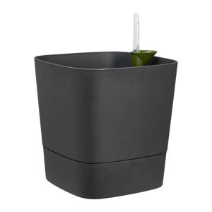 Pot Greensense aqua care square 38cm donkergrijs