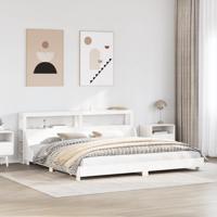 Bedframe zonder matras massief grenenhout wit 180x200 cm