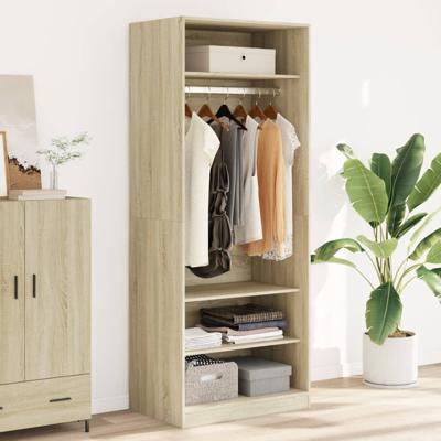Kledingkast 80x50x200 cm bewerkt hout sonoma eikenkleurig