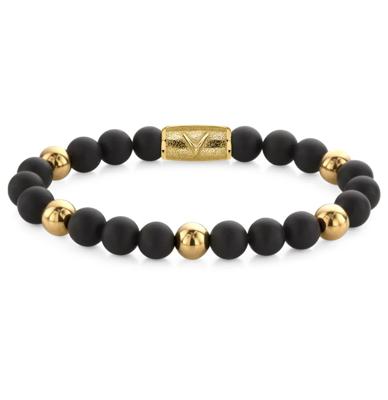 Rebel & Rose Danny Vera Bracelet Matt Black Madonna - 18 ct Yellow Gold Ionplated-L