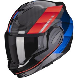 SCORPION EXO-Tech Evo Carbon Genus, Systeemhelm, Zwart-Blauw-Rood