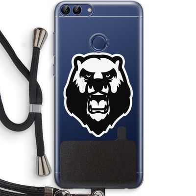 Angry Bear (white): Huawei P Smart (2018) Transparant Hoesje met koord