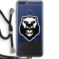 Angry Bear (white): Huawei P Smart (2018) Transparant Hoesje met koord