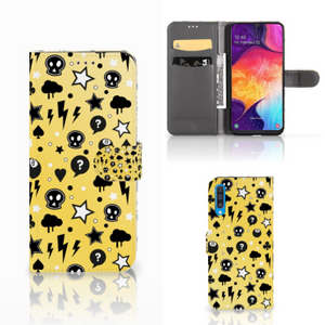 Telefoonhoesje met Naam Samsung Galaxy A50 Punk Geel