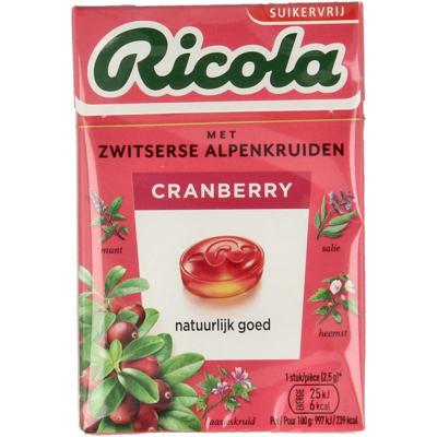 Ricola Cranberry suikervrij doosje Ricola Cranberry suikervrij doosje