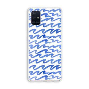 Blauwe golven: Galaxy A51 4G Transparant Hoesje