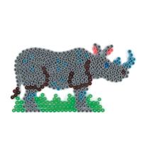 Hama strijkkralenbordje - neushoorn