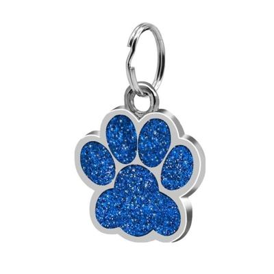 5 PC'S metalen huisdier tag zink legering identiteitskaart footprint belettering dog tag (blauw)