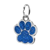 5 PC'S metalen huisdier tag zink legering identiteitskaart footprint belettering dog tag (blauw)