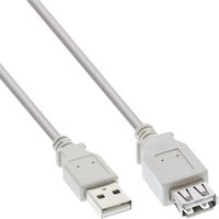 Kabel Inline verlengkabel USB-A 2.0 M-V 3 meter grijs - thumbnail