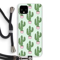 Cactus Lover: Pixel 4 XL Transparant Hoesje met koord