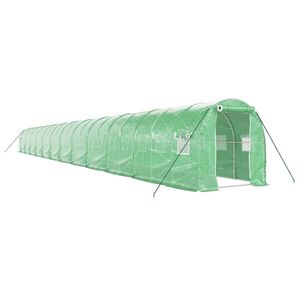 vidaXL Tuinkas met stalen frame 48 m² 24x2x2 m groen