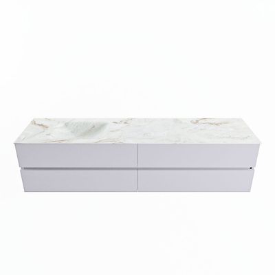 MONDIAZ VICA-DLUX 200cm badmeubel onderkast Cale 4 lades. Inbouw wastafel CLOUD links 1 kraangat, kleur Frappe.