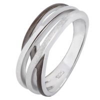YO DESIGN T0941 Ring Memo Black zilver zwart-zilverkleurig Maat 18,5