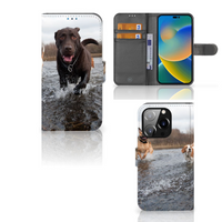 iPhone 14 Pro Telefoonhoesje met Pasjes Honden Labrador