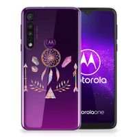 Motorola One Macro Telefoonhoesje met Naam Boho Dreamcatcher