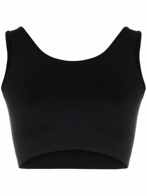 Rick Owens brassière de sport nervurée à encolure arrondie - Noir