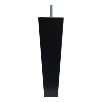 Meubelpoot zwart taps 5,5 bij 5,5 cm en hoogte 19,5 cm van massief hout (M8)