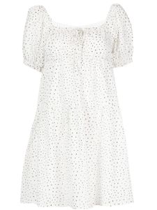 b+ab robe en coton mi-longue à pois - Blanc