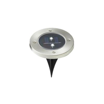 Solar tuinlamp/prikspot - RVS - 12 cm - grondspot op zonne-energie