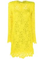 Ermanno Scervino robe-chemise courte à dentelle brodée - Jaune - thumbnail