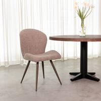 LABEL51 Eetkamerstoel Sil - Mushroom - Royal Boucle - Brons Metalen Frame