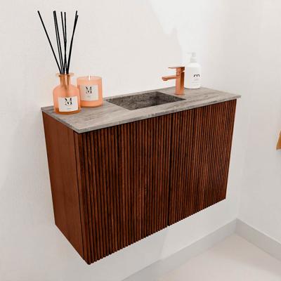 Toiletmeubel Mondiaz Joya Dlux | 60 cm | Meubelkleur Ruby | Faye wastafel Oza Wasbak Midden | 1 kraangat