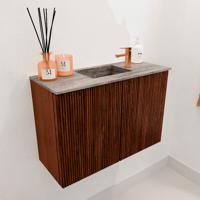 Toiletmeubel Mondiaz Joya Dlux | 60 cm | Meubelkleur Ruby | Faye wastafel Oza Wasbak Midden | 1 kraangat