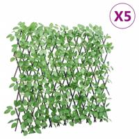 VidaXL Kunstplant klimop op latwerk 5 st uittrekbaar 180x65 cm groen VidaXL Kunstplant klimop op latwerk 5 st uittrekbaar 180x65 cm groen