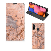 Samsung Galaxy A20s Standcase Marmer Oranje - thumbnail