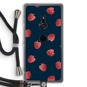 Framboosjes: Sony Xperia XZ2 Transparant Hoesje met koord