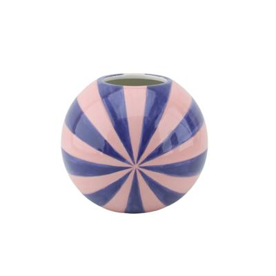 Vaas - Bloemvaas Swirl - Roze/Blauw - 15x15x15cm