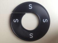 Maatring 9cm zwart/wit S