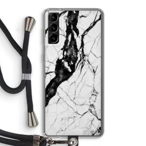 Witte marmer 2: Samsung Galaxy S21 Plus Transparant Hoesje met koord