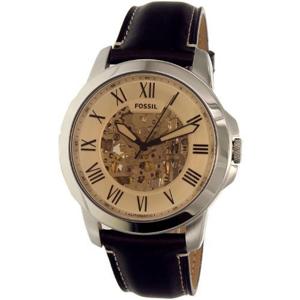 Fossil HerenhorlogeME3122 &apos;Grant&apos; automatisch bruin leer