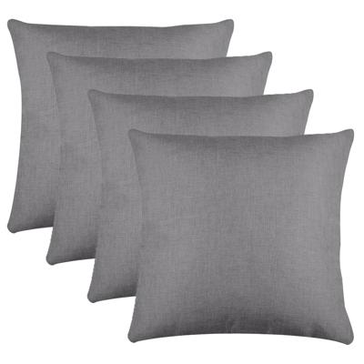 Stof Textile sierkussen Bea - 4x - grijs - 50 x 50 cm - bank kussens - polyester