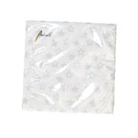 20x stuks Kerst thema servetten 33 x 33 cm met zilveren sterren
