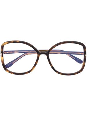 TOM FORD Eyewear lunettes de vue FT5845B à monture oversize - Marron