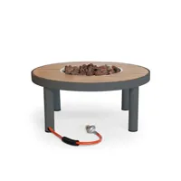 Riviera 80 Smokey Antraciet - Ronde Gasvuurtafel | Happy Cocooning | Vuurtafel met gasbrander | Antraciet