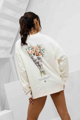 Equalité Bouquet Longsleeve T-Shirt Dames Gebroken Wit - Maat XS - Kleur: Gebroken Wit | Soccerfanshop