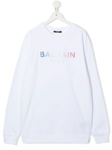 Balmain Kids sweat à logo imprimé - Blanc