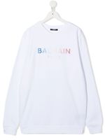 Balmain Kids sweat à logo imprimé - Blanc