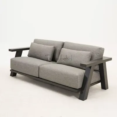 Loungebank Iconic Antraciet Grijs 3 zits Kussens Bank Tuin Buiten 4SO