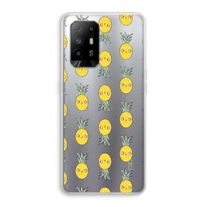 Ananas: Oppo A94 5G Transparant Hoesje