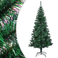 VidaXL Kunstkerstboom met iriserende uiteinden 210 cm pvc groen